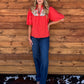 Western Embroidered Blouse *Orange