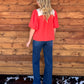 Western Embroidered Blouse *Orange
