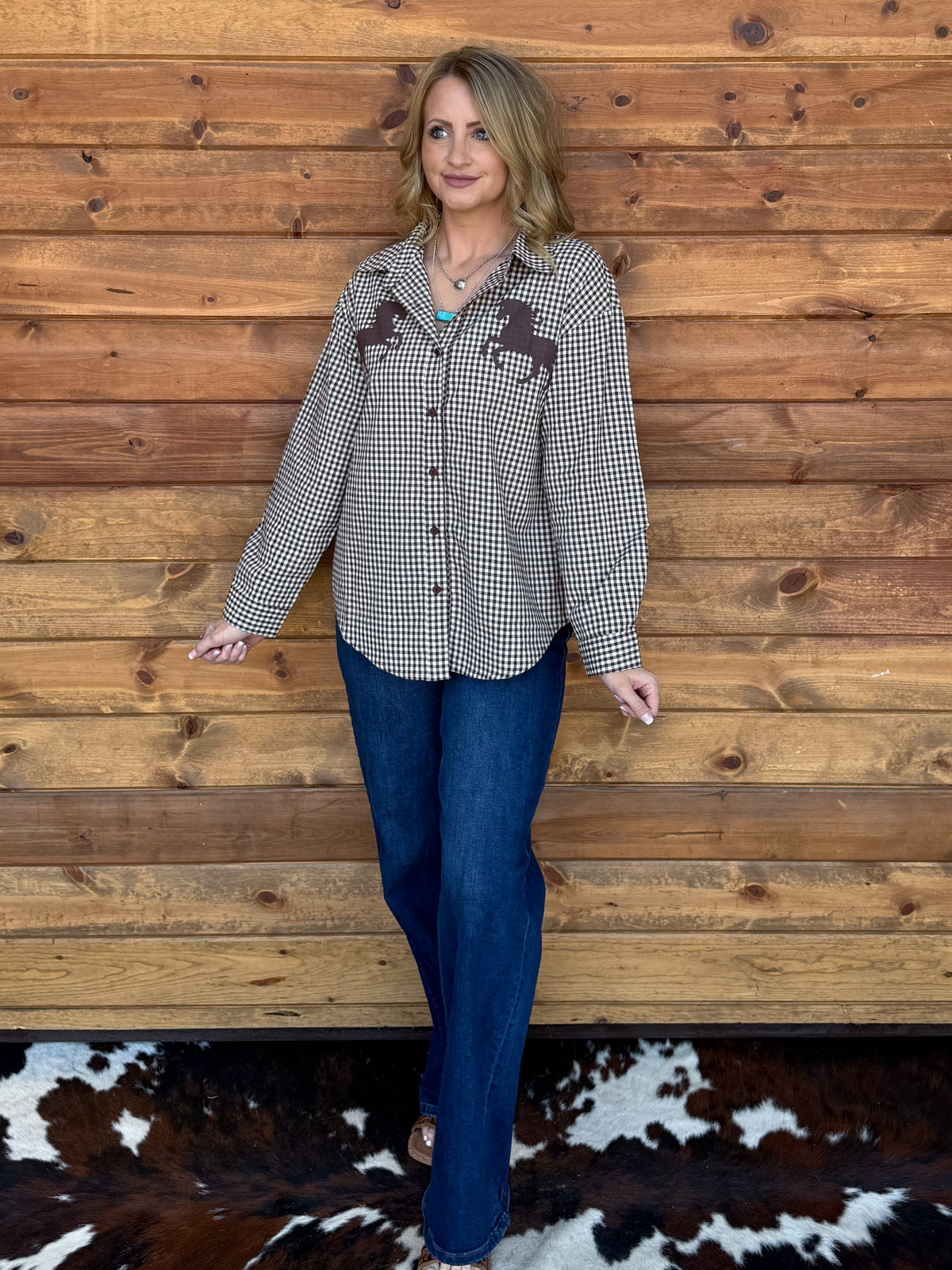 Western Horse Button-Up