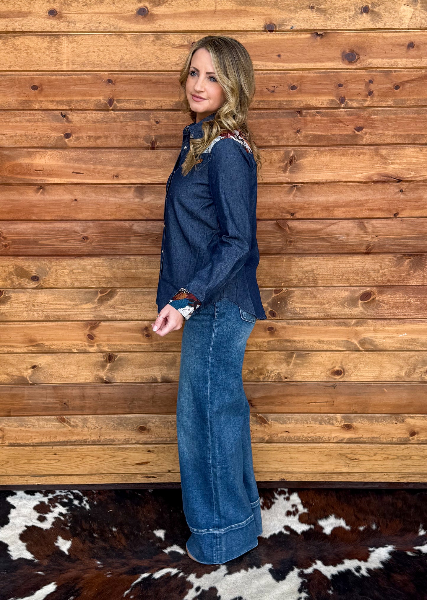 Wild Horses Pearl Snap Top