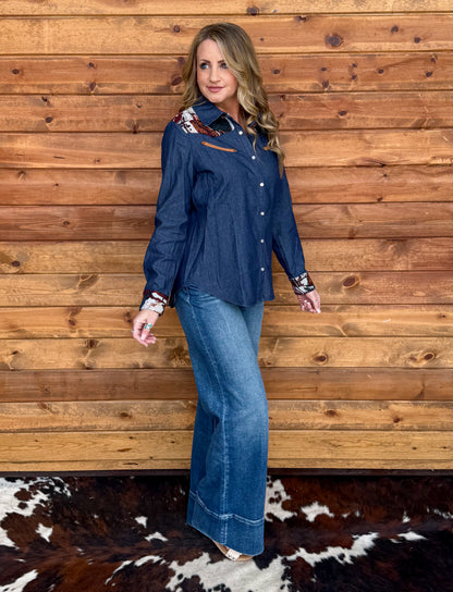 Wild Horses Pearl Snap Top