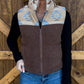 Western Aztec Puffer Vest *Chocolate