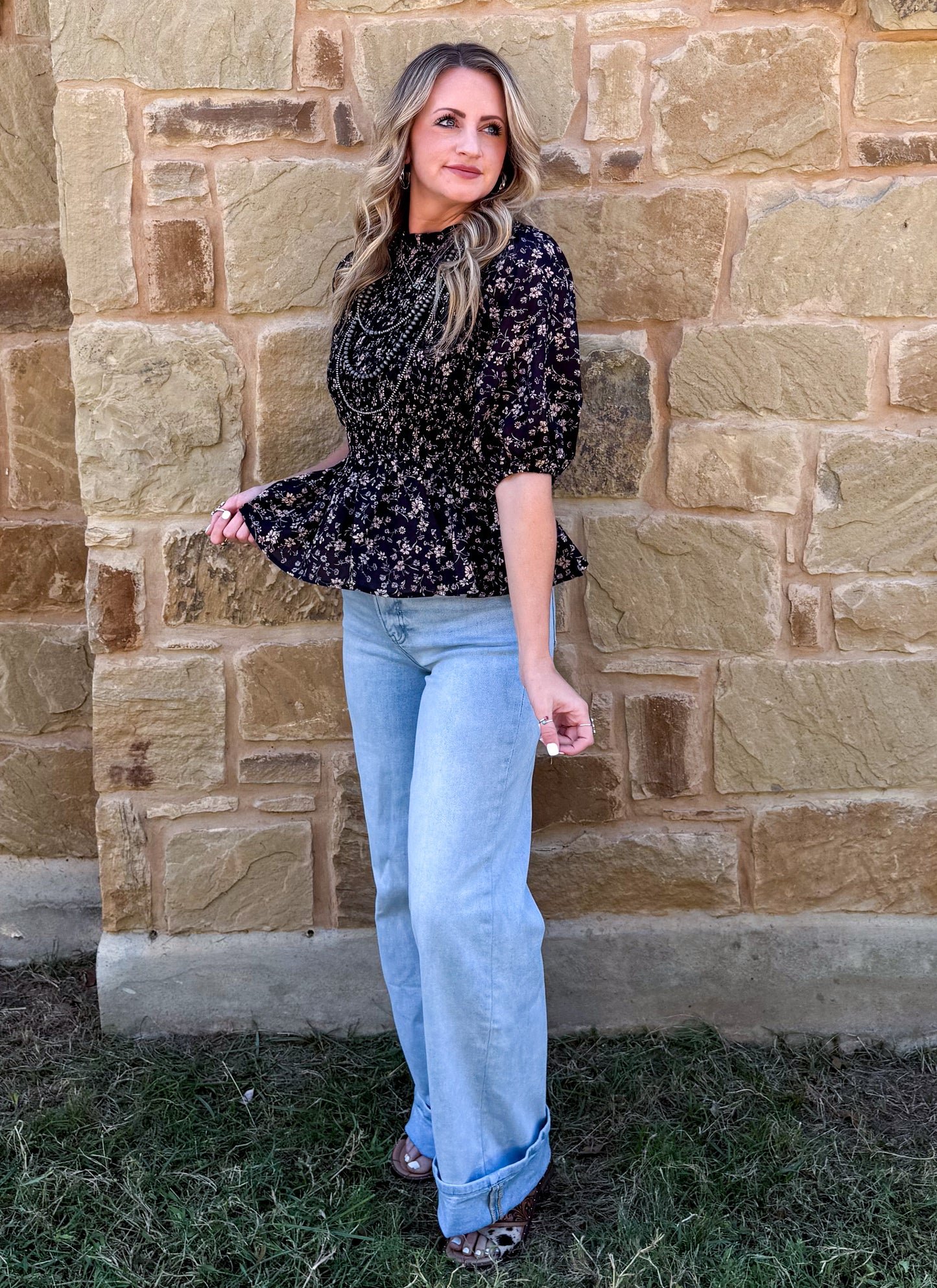 Fancy Midnight Floral Blouse