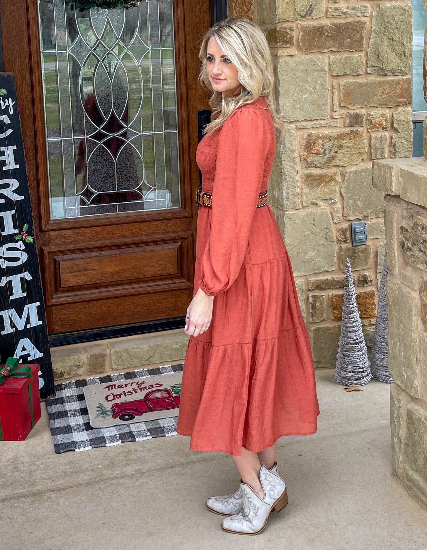 Lily Dress in Rust