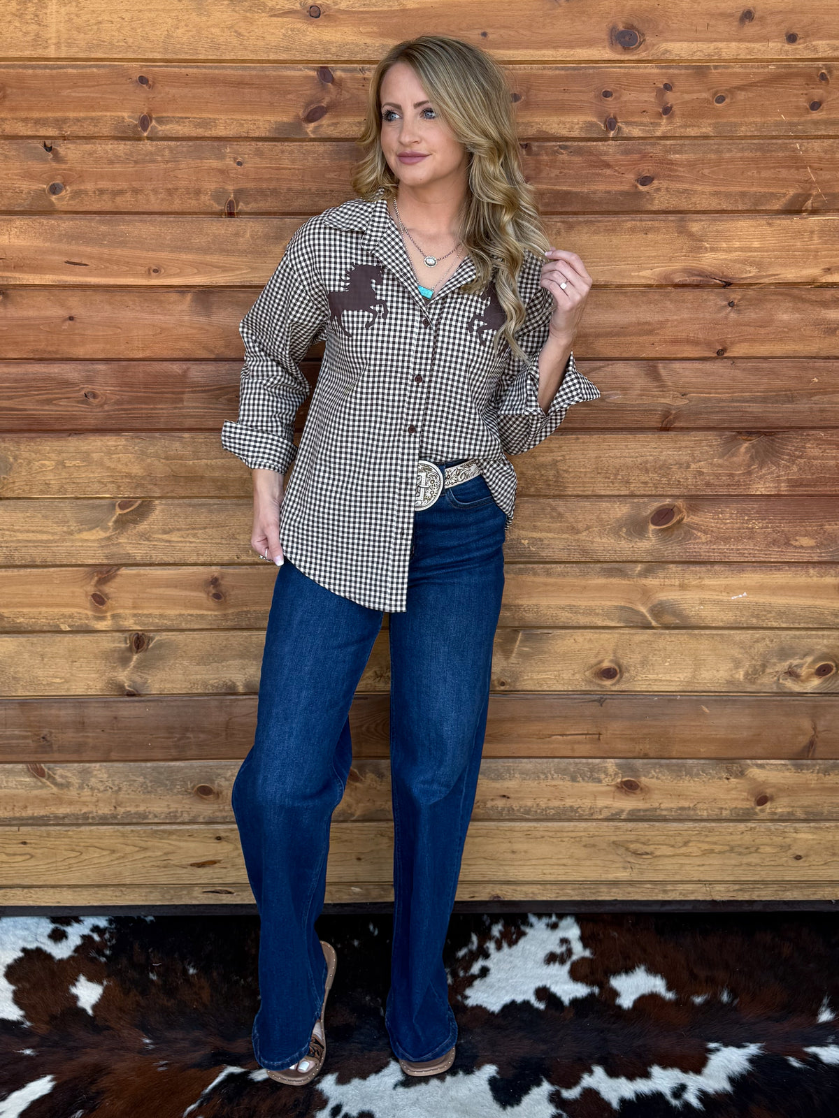 Western Horse Button-Up