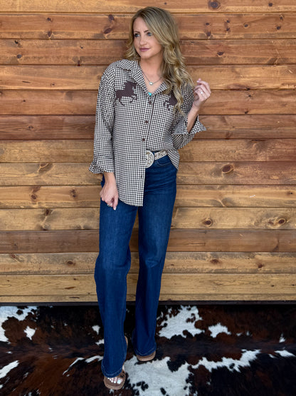 Western Horse Button-Up
