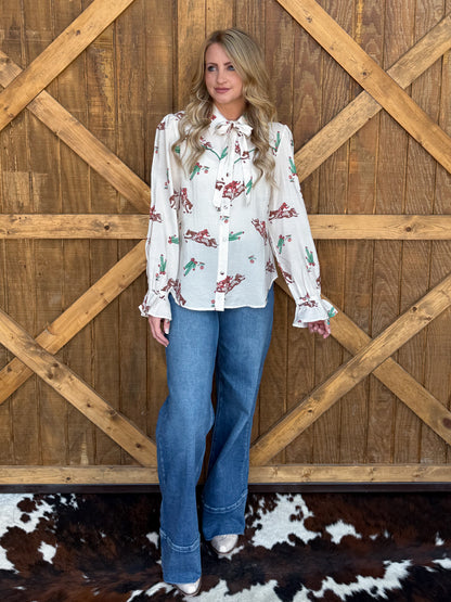 Cactus Buckaroo Blouse