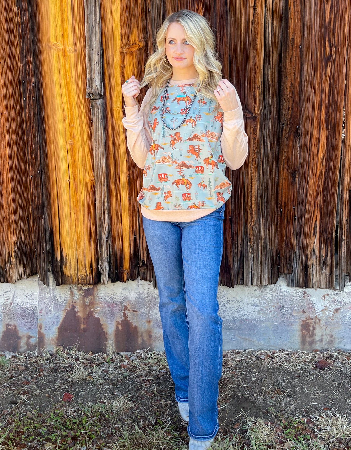 Retro Western Long Sleeve/Sweatshirt