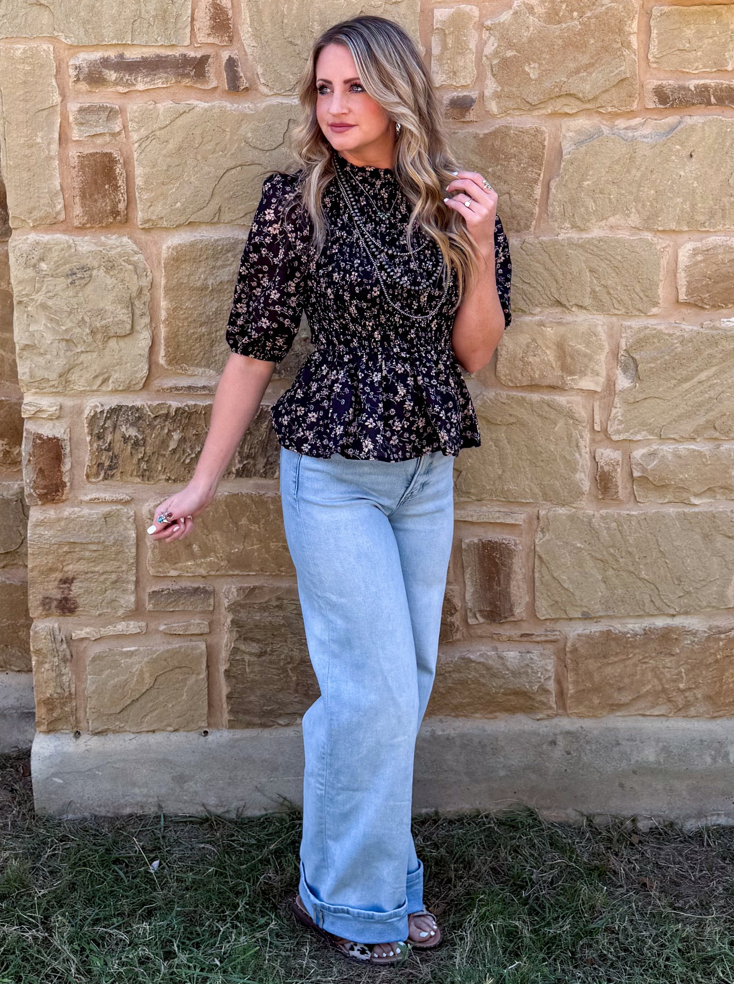Fancy Midnight Floral Blouse
