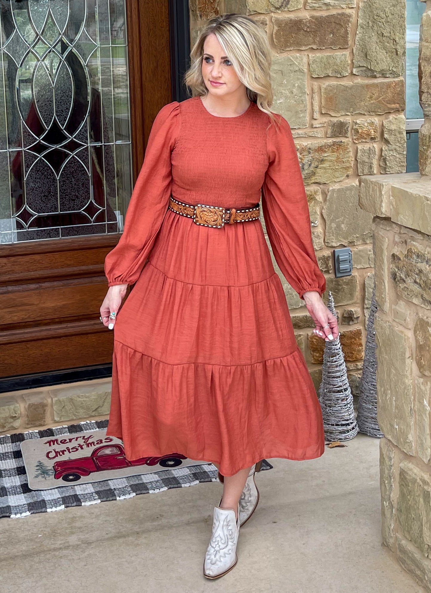 Lily Dress in Rust