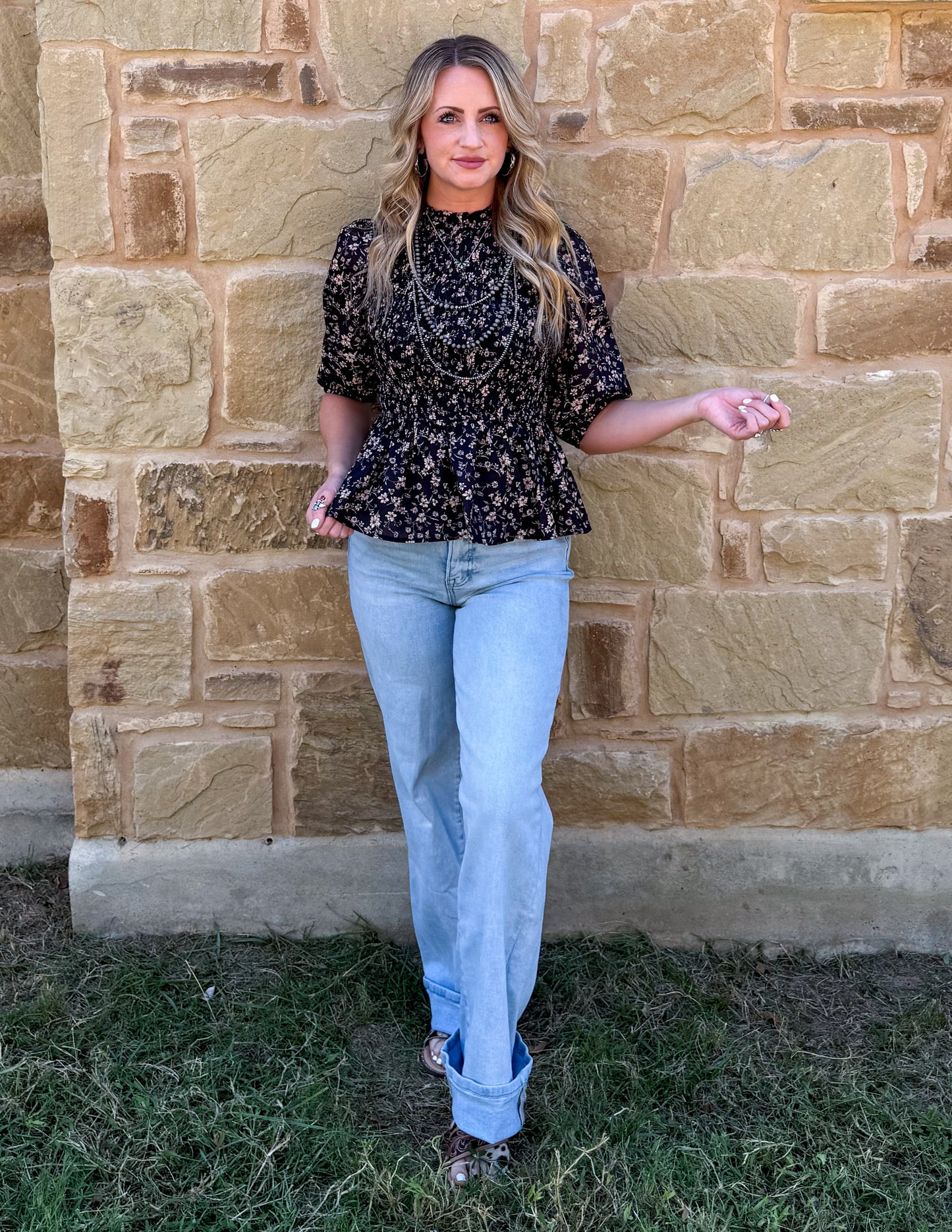 Fancy Midnight Floral Blouse