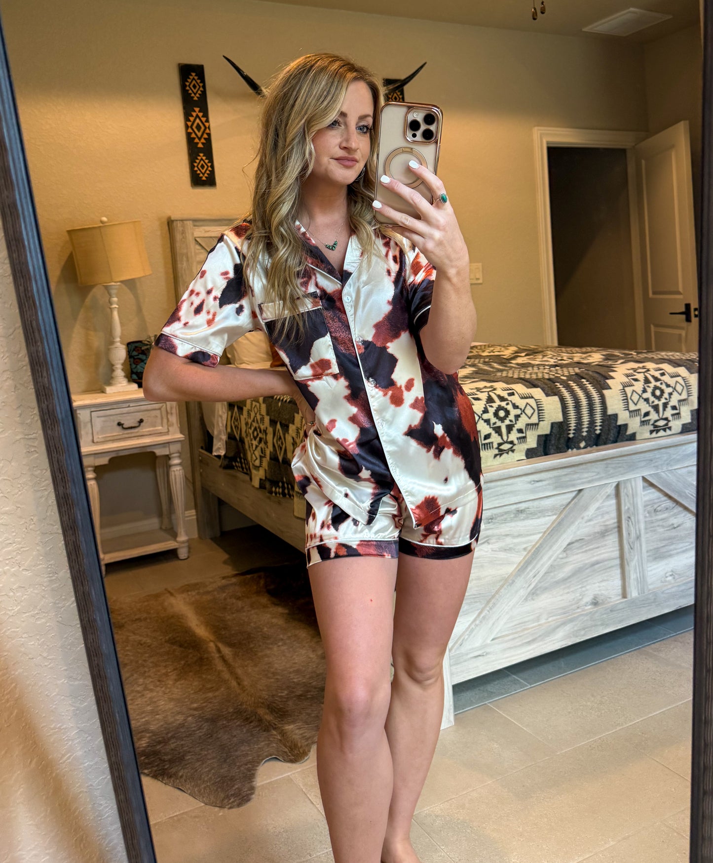 Cow Print Pajama Set