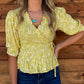 Classy Aztec Blouse *Lime