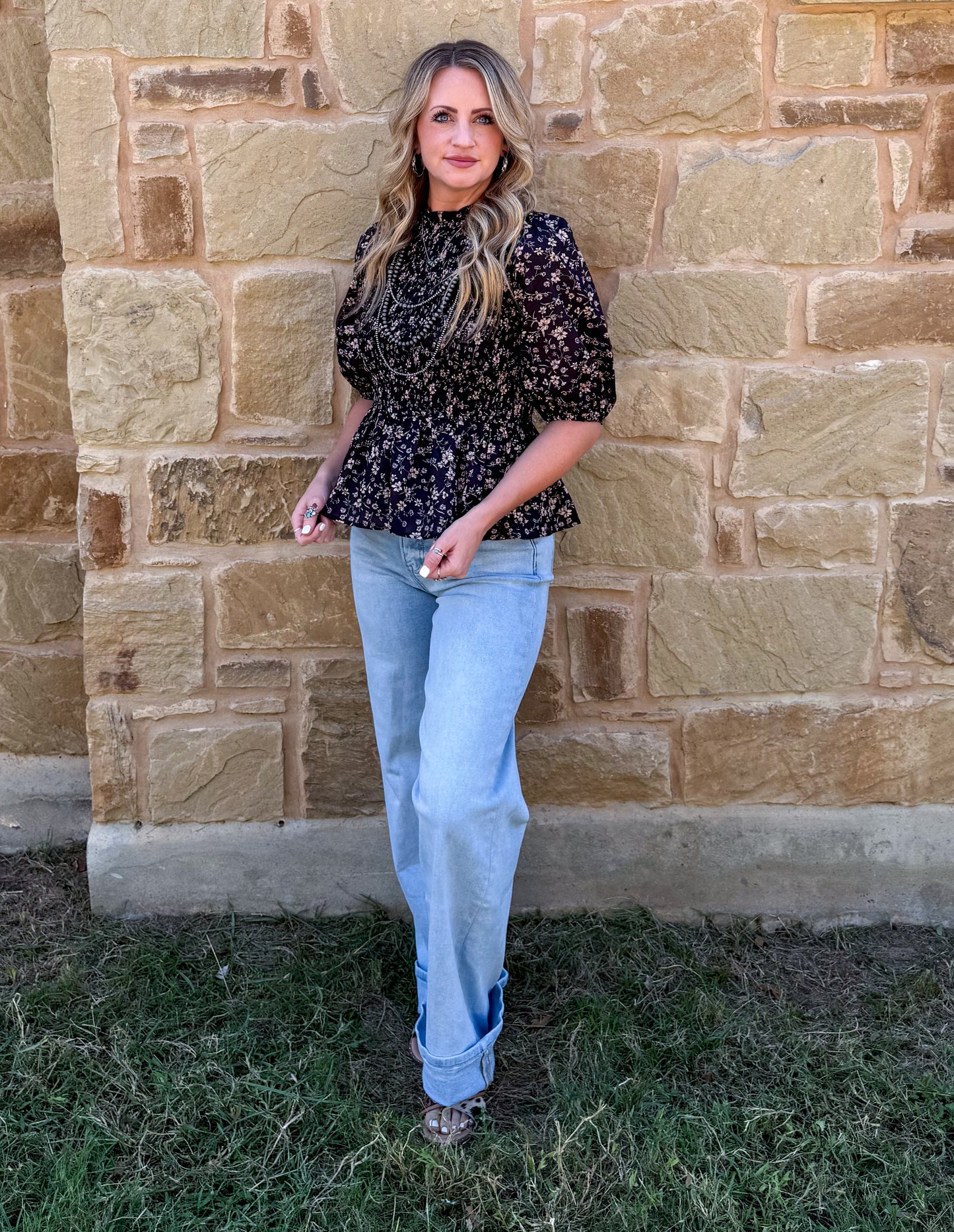 Fancy Midnight Floral Blouse