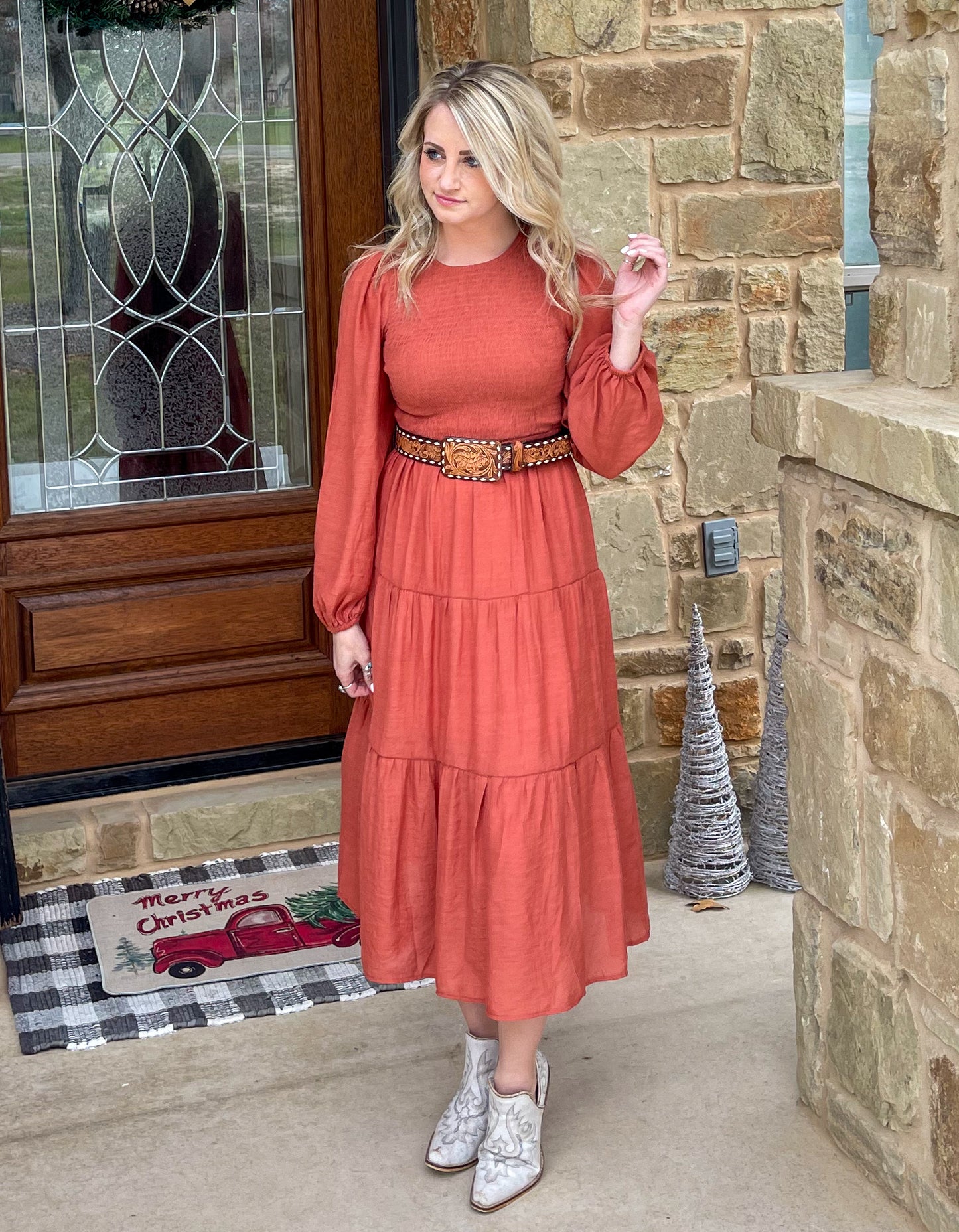 Lily Dress in Rust