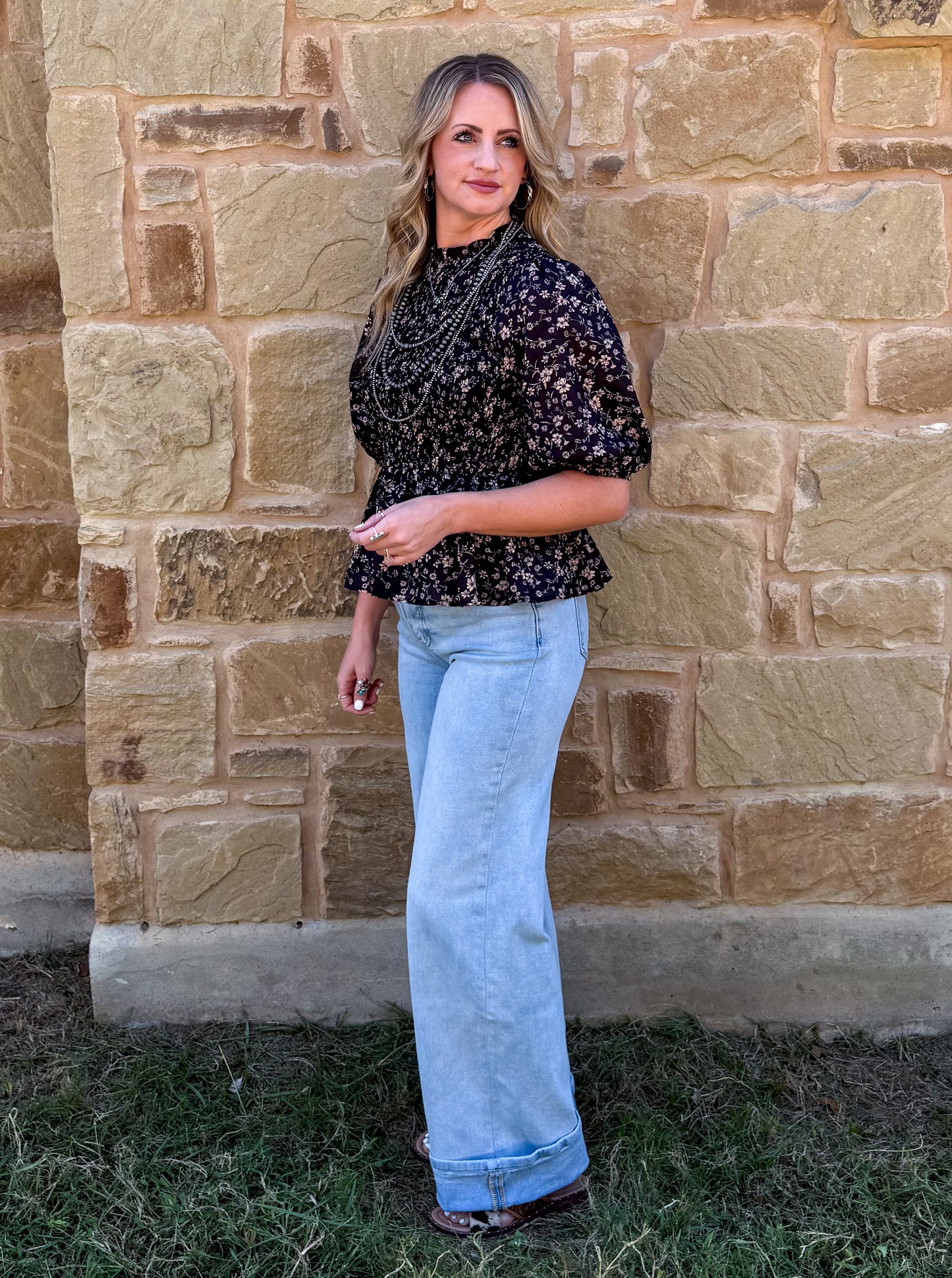 Fancy Midnight Floral Blouse