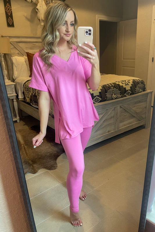 Get Comfy Lounge Set Short Sleeve *Candy Pink