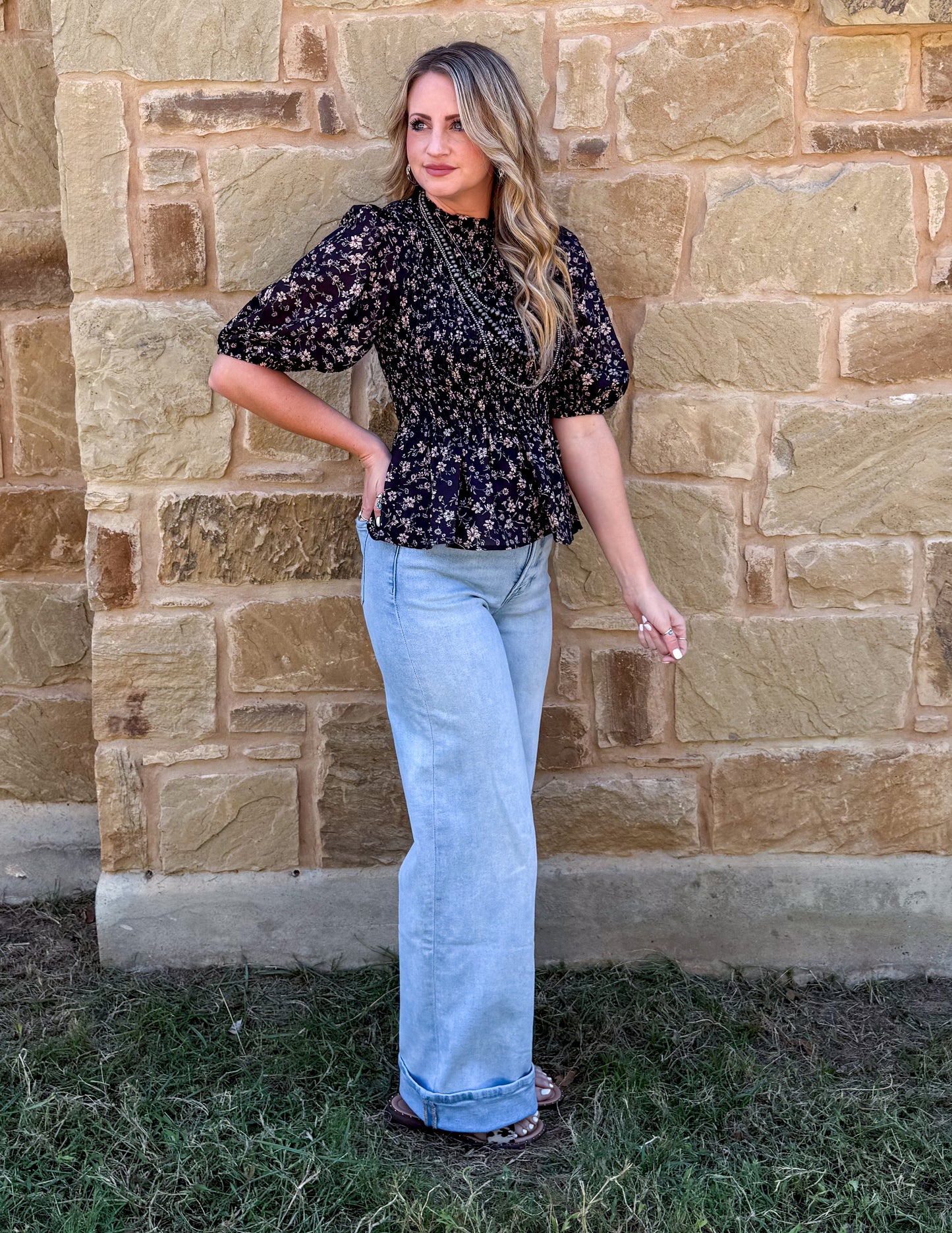 Fancy Midnight Floral Blouse