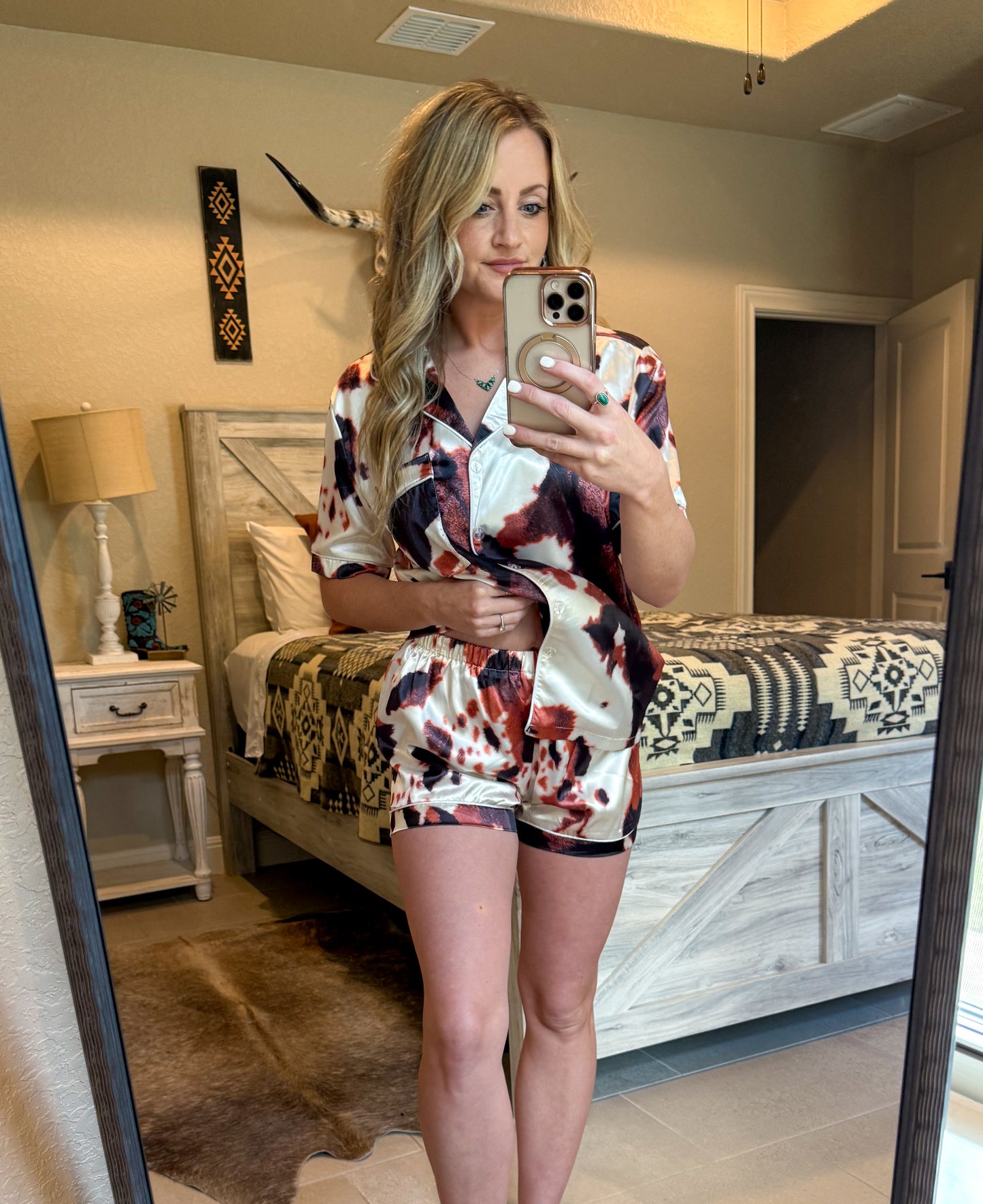 Cow Print Pajama Set