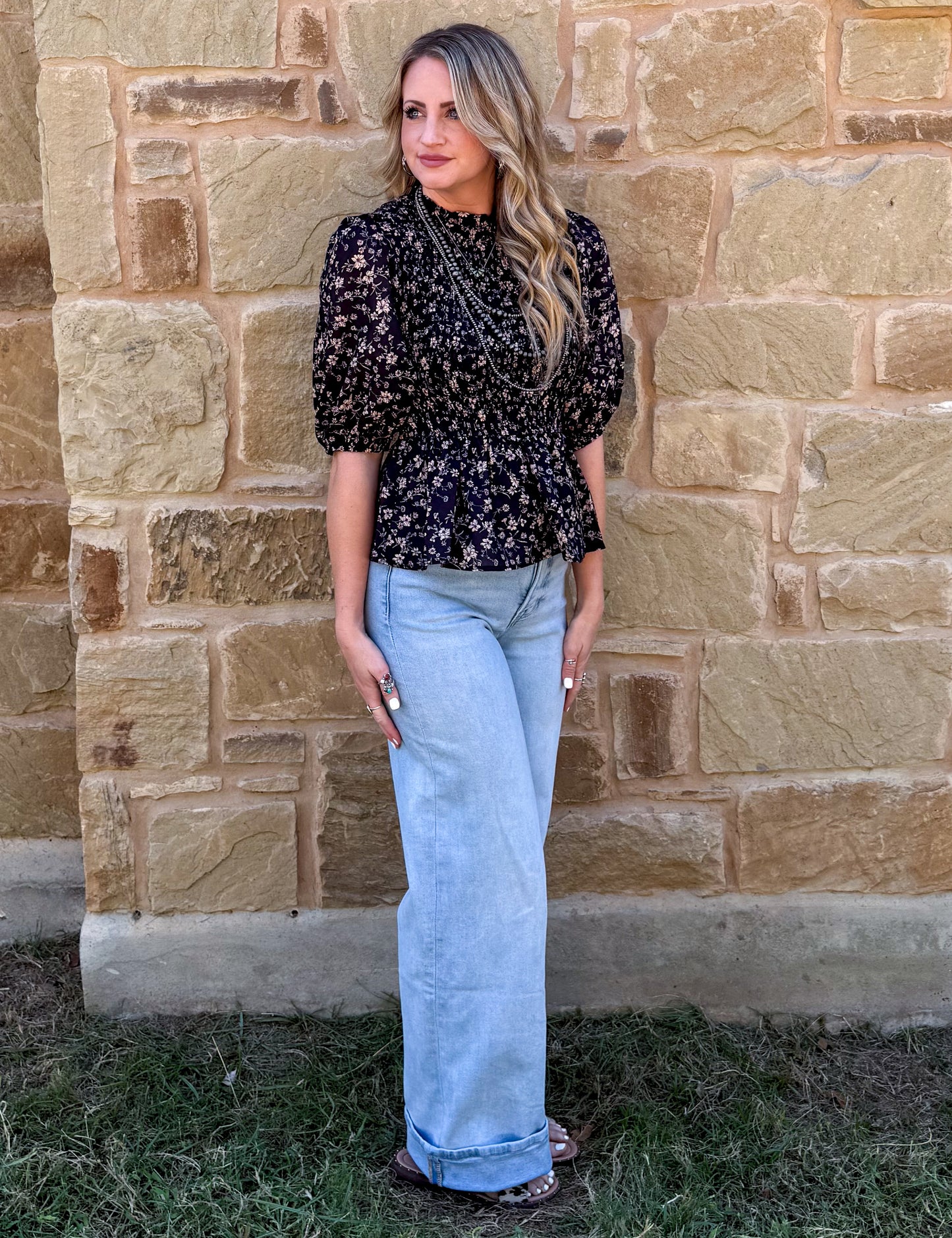 Fancy Midnight Floral Blouse