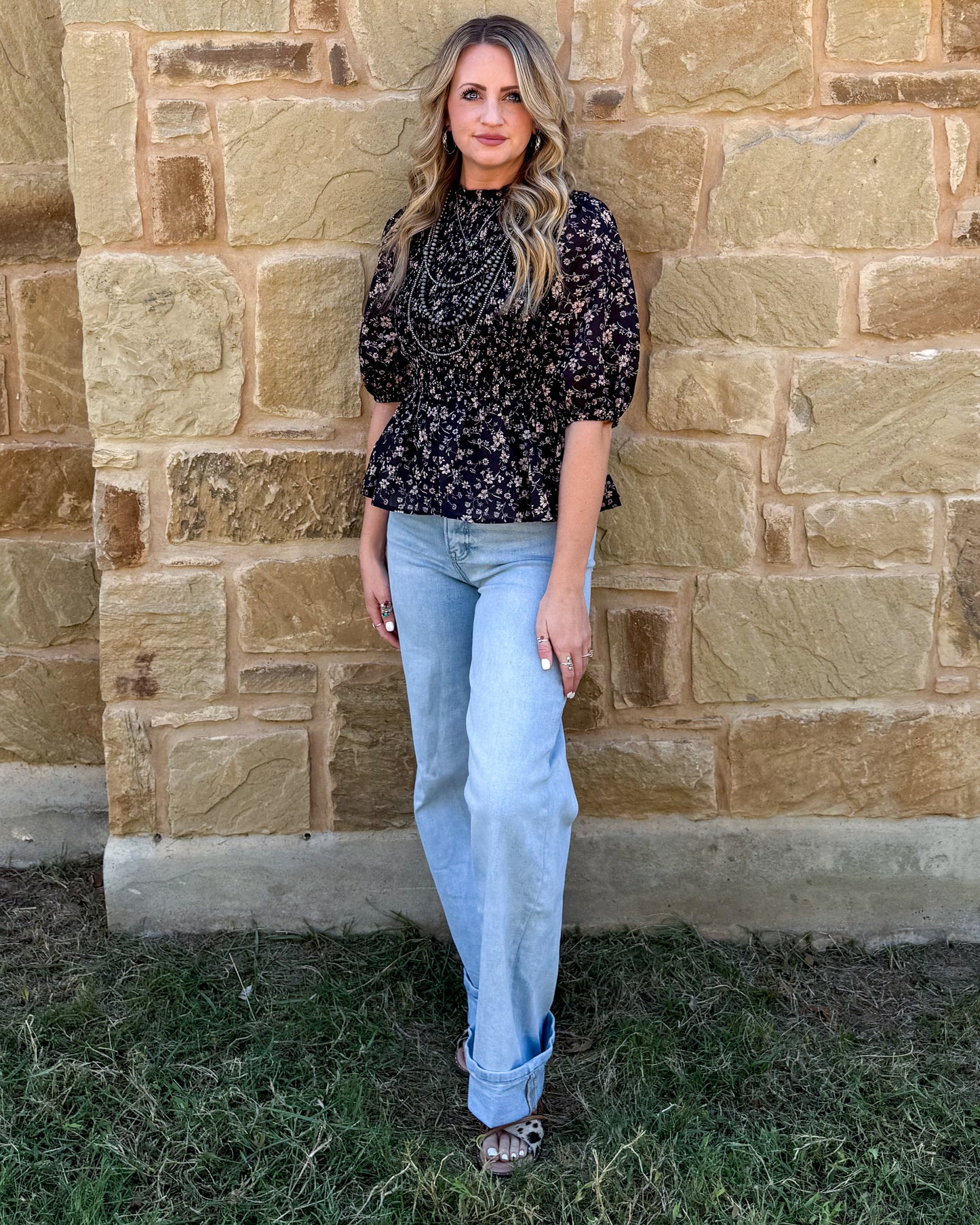 Fancy Midnight Floral Blouse