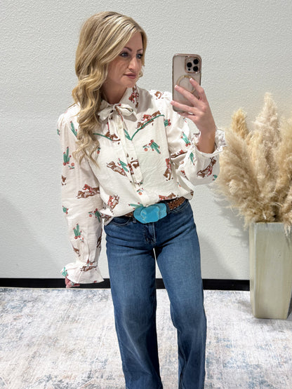 Cactus Buckaroo Blouse