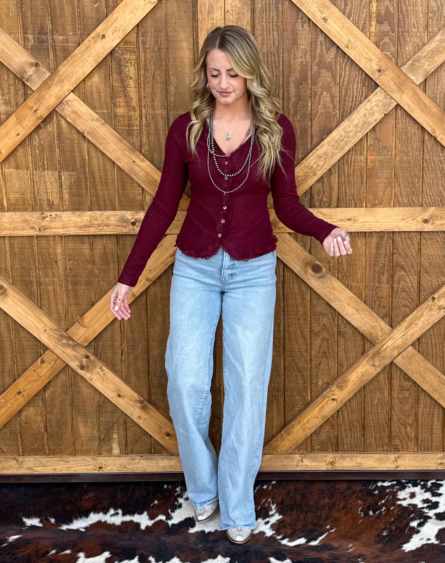 Carolina Lace Top *Wine