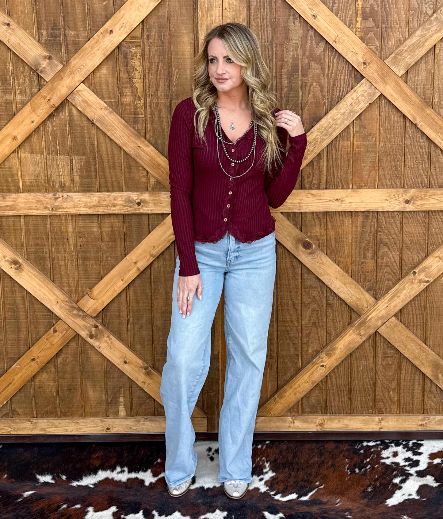 Carolina Lace Top *Wine