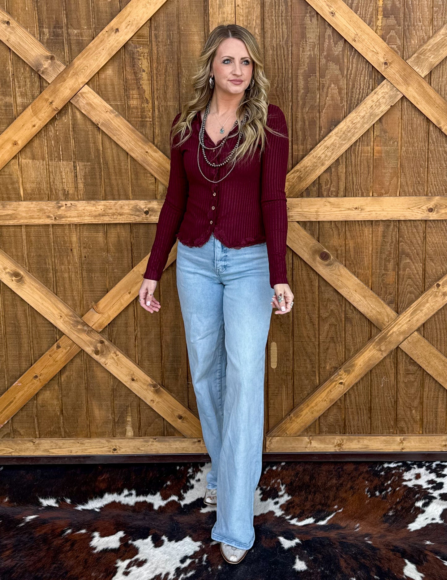 Carolina Lace Top *Wine