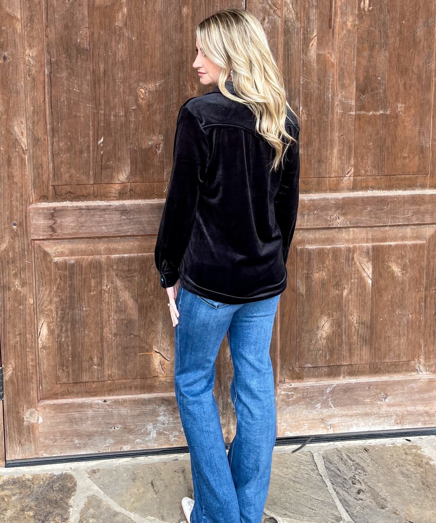 Velvet Moves Button-Up Top *Midnight