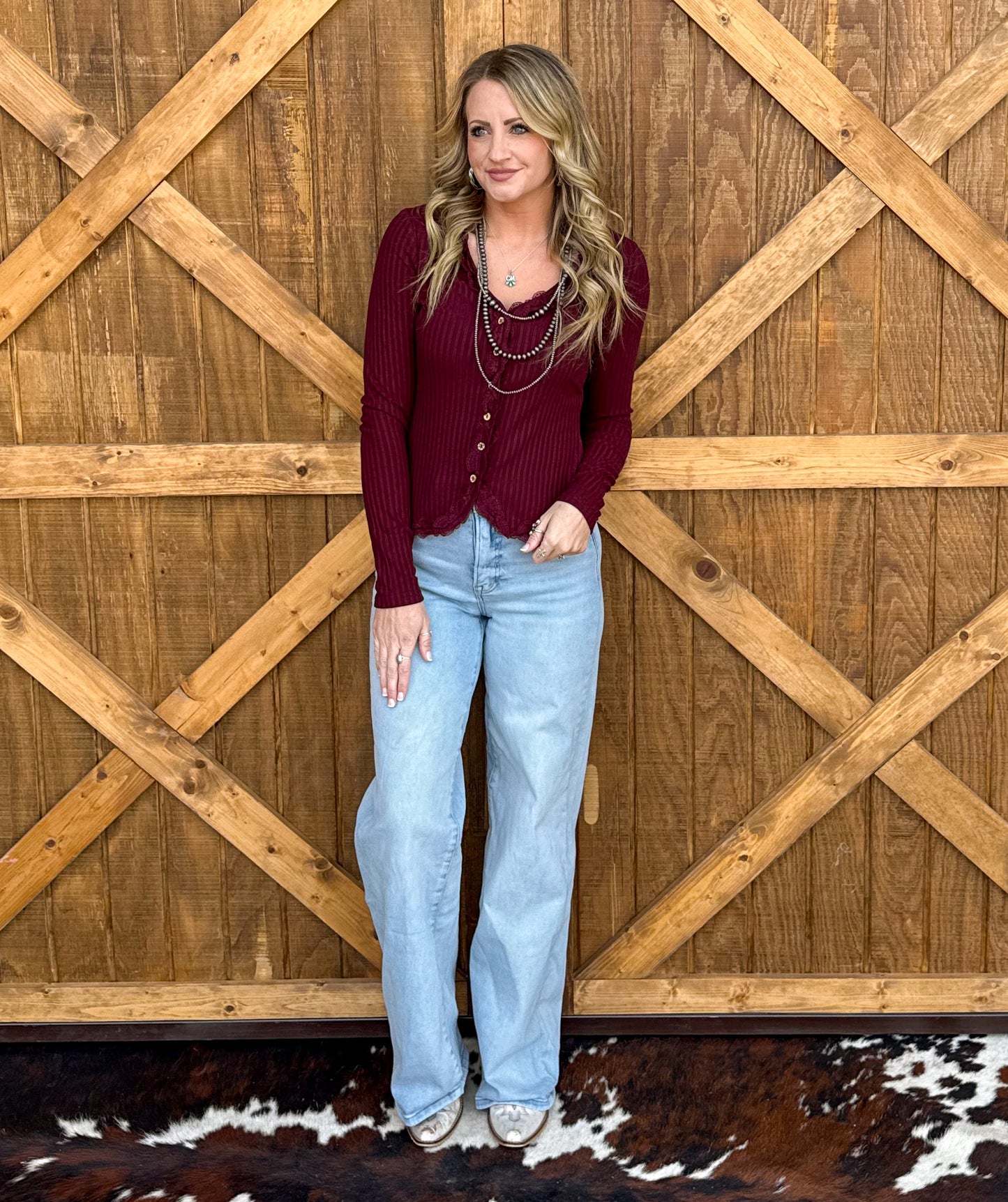 Carolina Lace Top *Wine