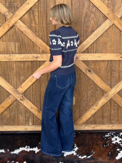 Fancy Horses Blouse *Navy