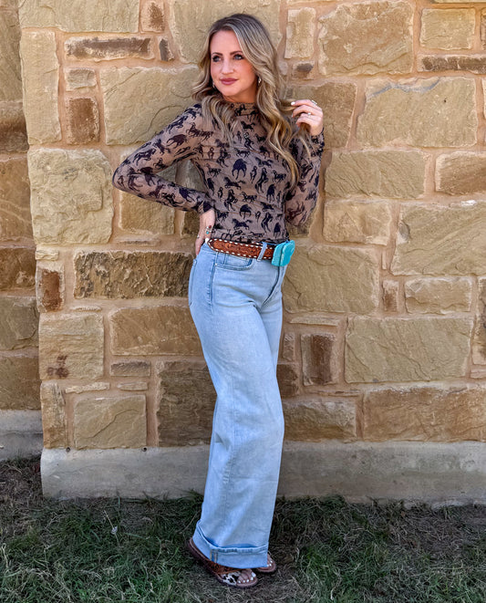 Wild Mustang Mesh Top