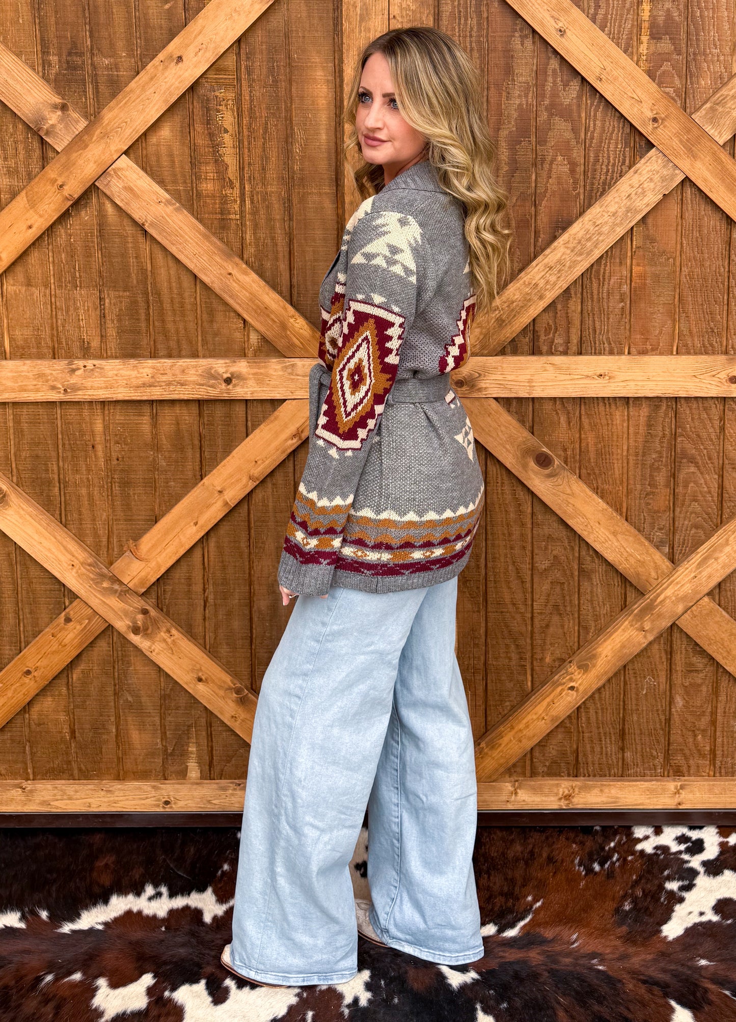 Aztec Mountain Belted Cardigan