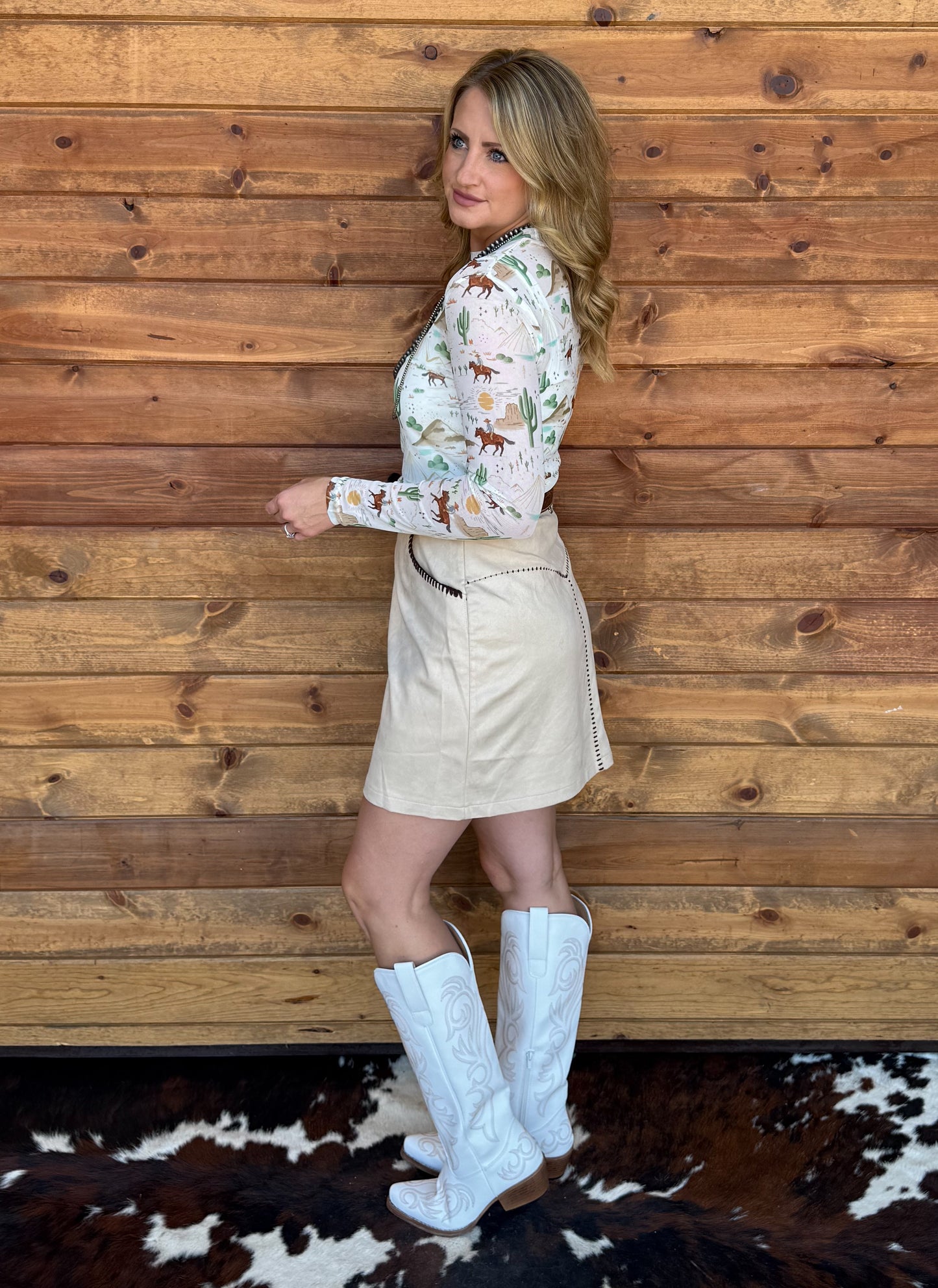 Western Stitch Suede Skort