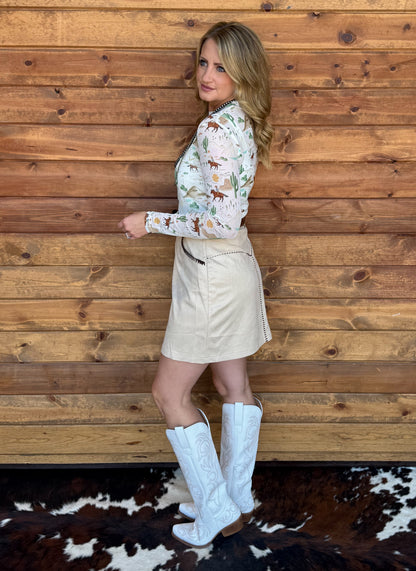 Western Stitch Suede Skort