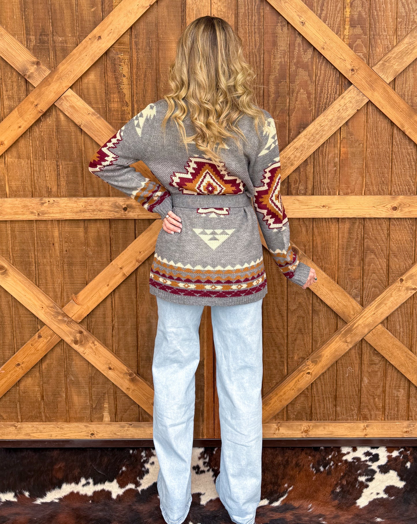Aztec Mountain Belted Cardigan