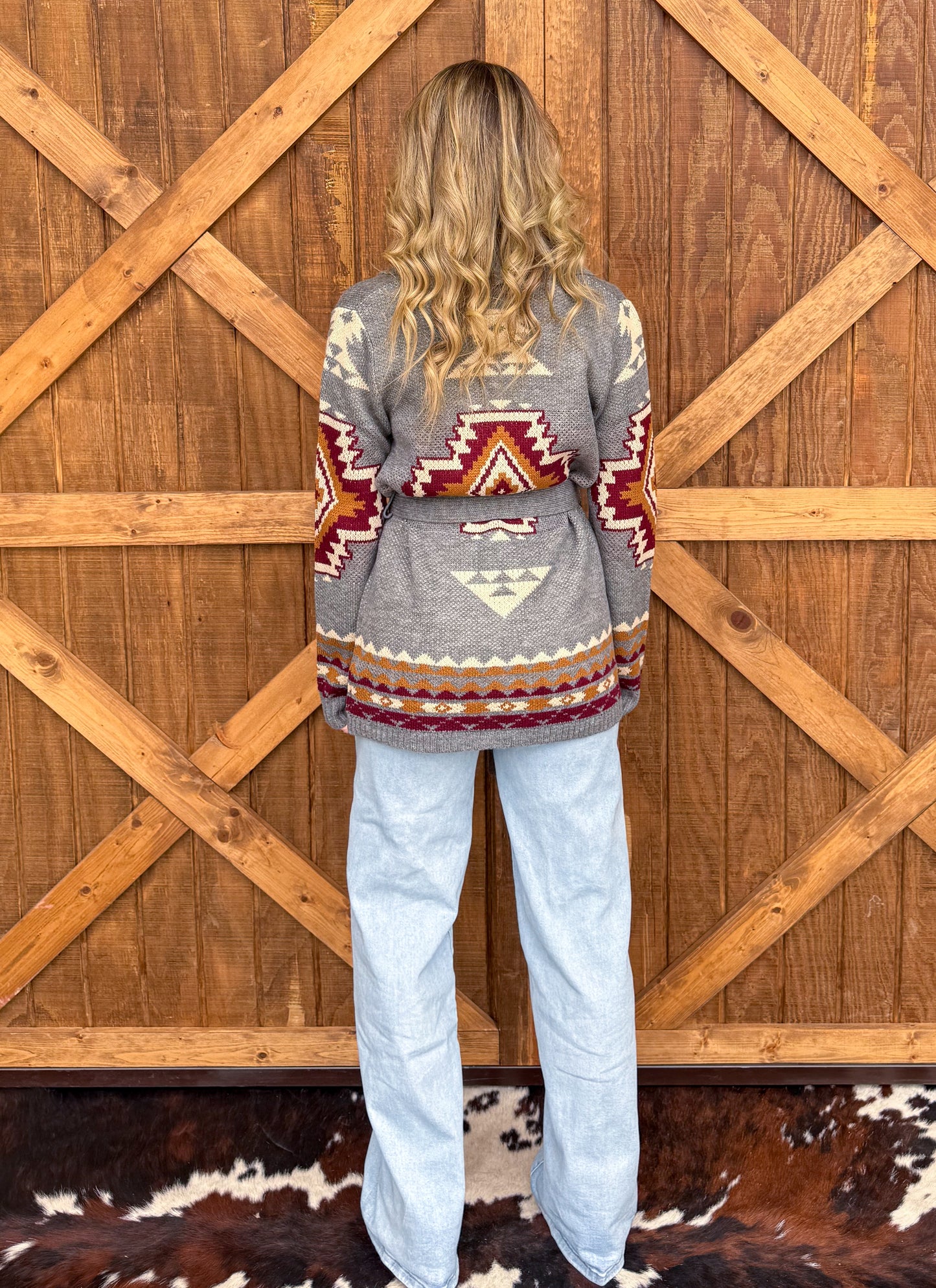 Aztec Mountain Belted Cardigan