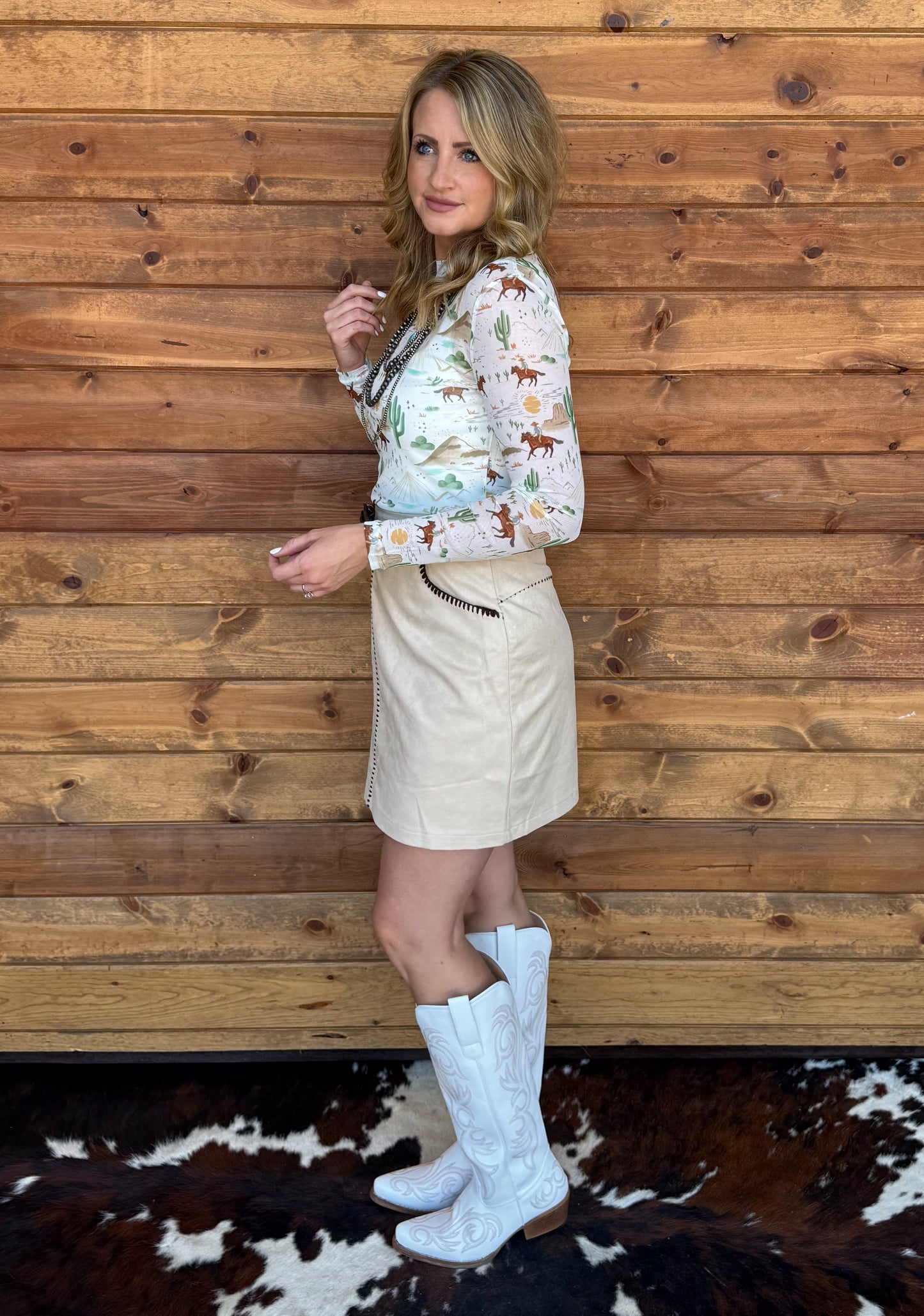 Western Stitch Suede Skort