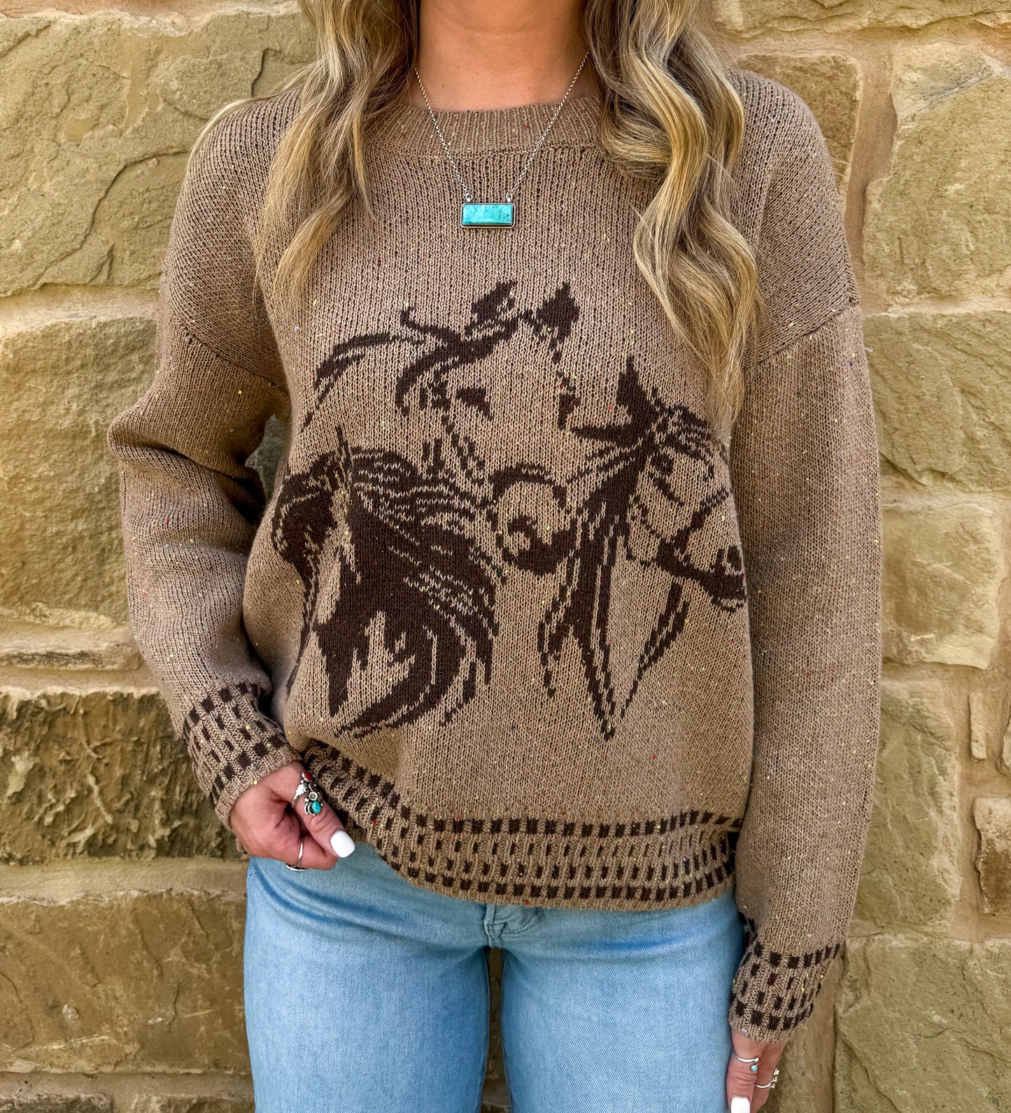 Wind River Horses Sweater *Tan