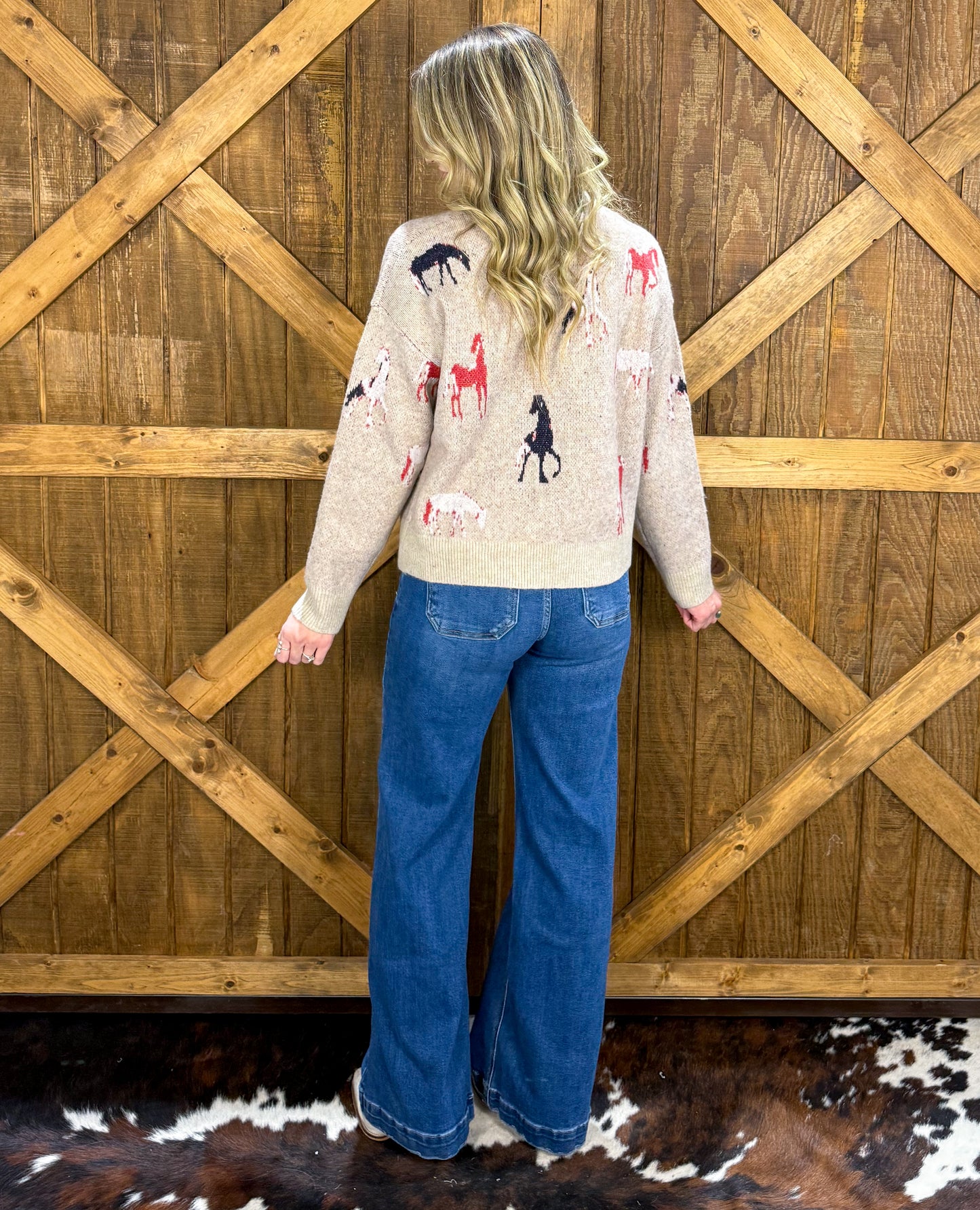 Winter Horses Sweater