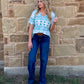 Turquoise Aztec Top