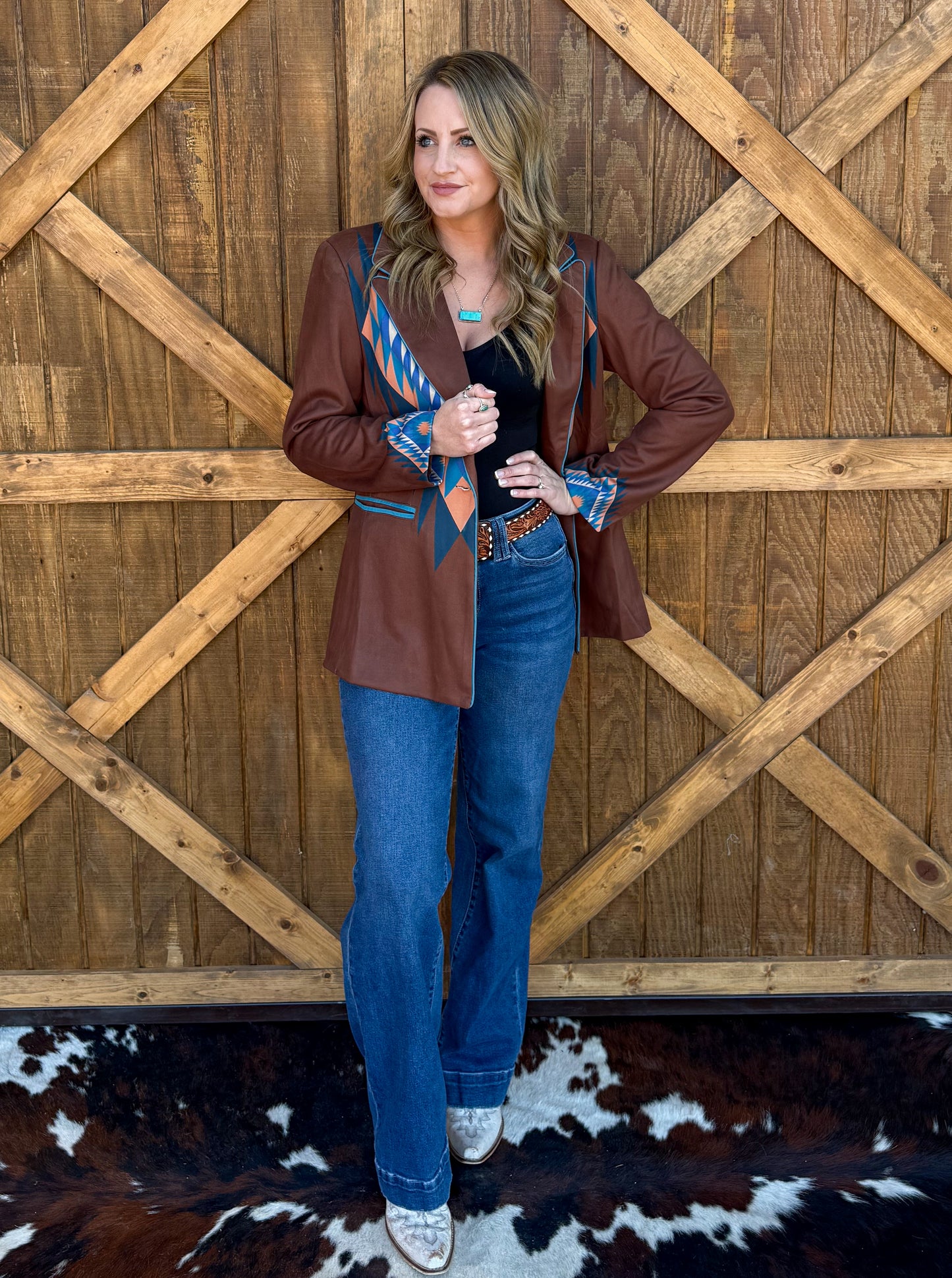 The Stock Show Blazer *Brown