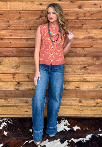 Hats & Horseshoes Sweater Vest