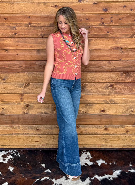 Hats & Horseshoes Sweater Vest