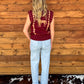 Classy Horses Sweater Vest *Burgundy