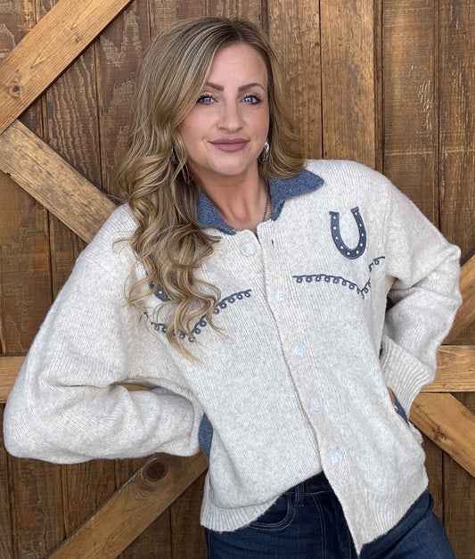 Horseshoe Cowgirl Cardigan