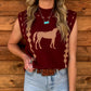 Classy Horses Sweater Vest *Burgundy
