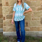 Turquoise Aztec Top