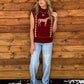 Classy Horses Sweater Vest *Burgundy